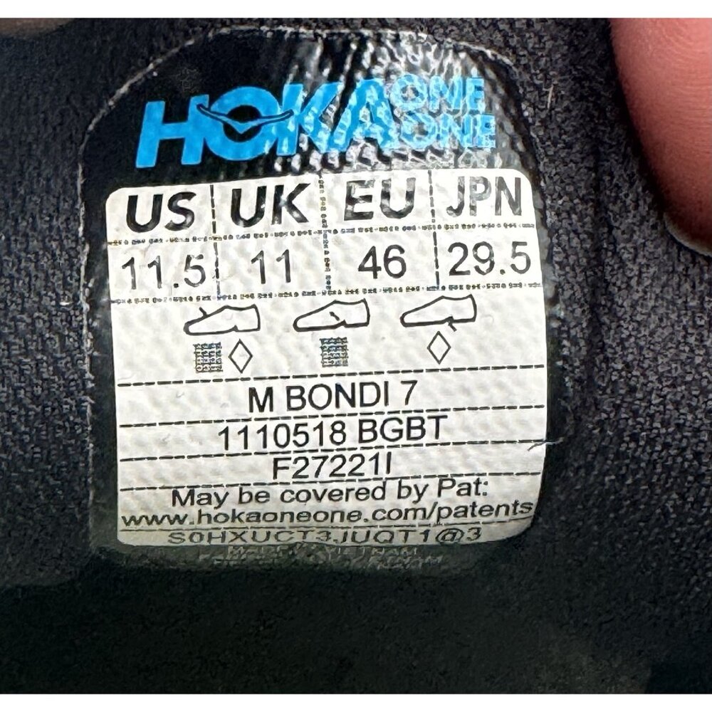 Hoka One Bondi 7 1110518 BGBT Men’s Running Shoes Sneakers Size 11.5 - Picture 13 of 14